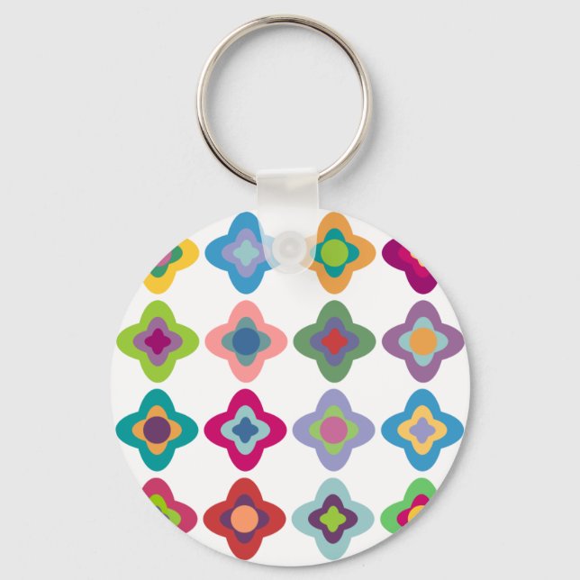 Scandinavian Flowers Keychain (Front)