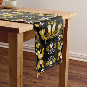 Scandinavian Folk Art Birds Medium Table Runner