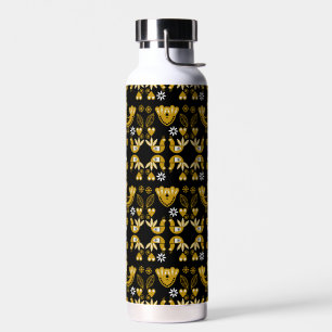 Scandinavian Folk Art Birds Water Bottle