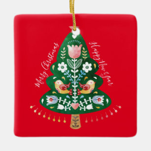 Scandinavian Folk Art Christmas Tree Ornament