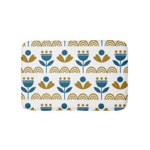 Scandinavian folk art, colourful pattern. bath mat