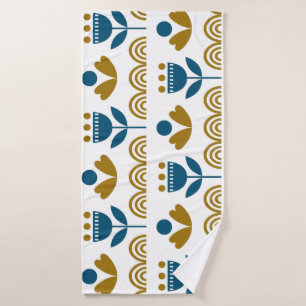 Scandinavian folk art, colourful pattern. bath towel