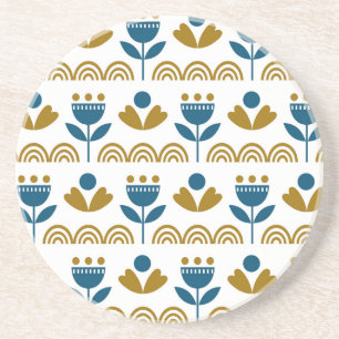 Scandinavian folk art, colourful pattern. coaster