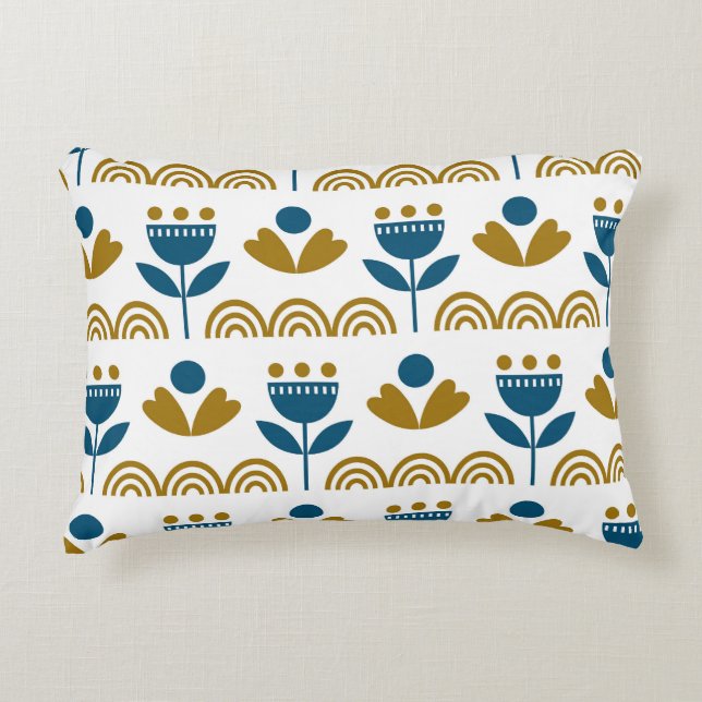 Scandinavian folk art, colourful pattern. decorative cushion (Front)