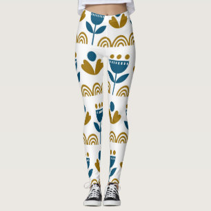 Scandinavian folk art, colourful pattern. leggings