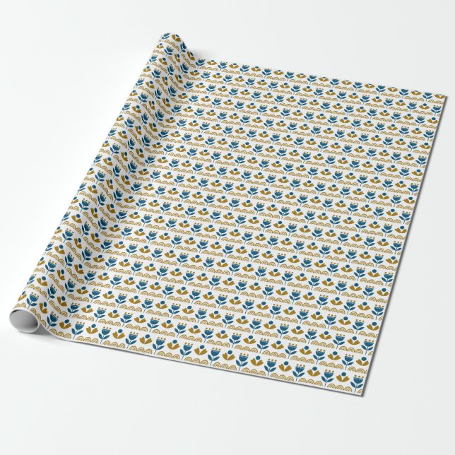 Scandinavian folk art, colourful pattern. wrapping paper (Unrolled)