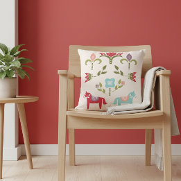 Scandinavian Folk Art Cushion