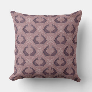 Scandinavian Folk Art Fish Pattern in Red Cushion