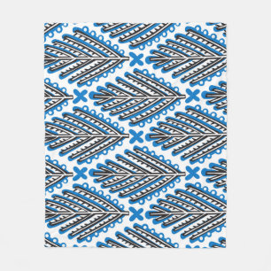 Scandinavian Folk Art: Floral Retro Design Fleece Blanket