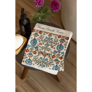 Scandinavian Folk Art flower design customisable Bath Towel Set