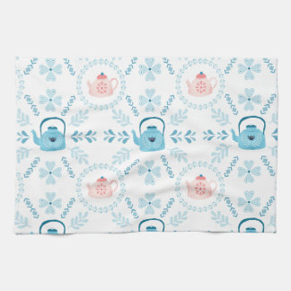 Scandinavian Folk art Hygge Christmas cosy teapot Tea Towel