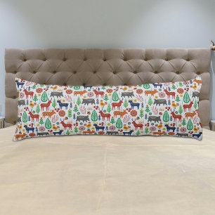 Scandinavian Folk Art Nordic Boho Modern Pattern Body Cushion