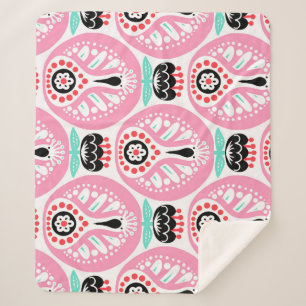 Scandinavian Folk Art: Nordic Seamless. Sherpa Blanket