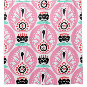 Scandinavian Folk Art: Nordic Seamless. Shower Curtain