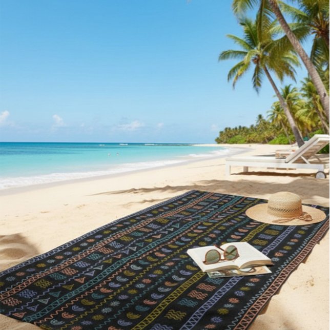 Scandinavian Folk Art Pattern Beach Towel (Creator Uploaded)