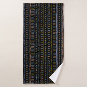 Scandinavian Folk Art Pattern Kitchen Towel