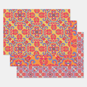 Scandinavian folk art Pattern Wrapping Paper Sheet