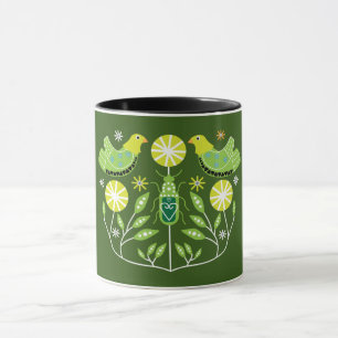 Scandinavian Folk Art Prints Nordic Decor Mug Th