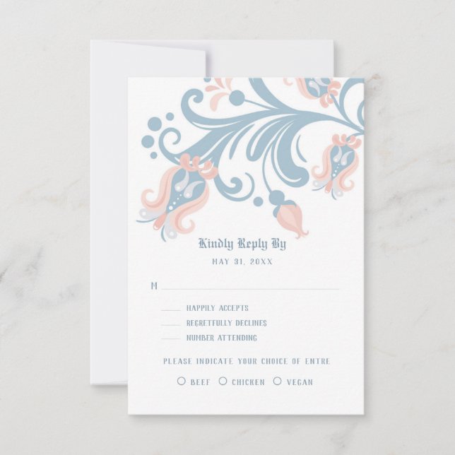 Scandinavian Folk Art RSVP card (Front)