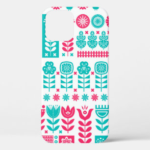 Scandinavian folk art seamless vintage pattern wit iPhone 12 case