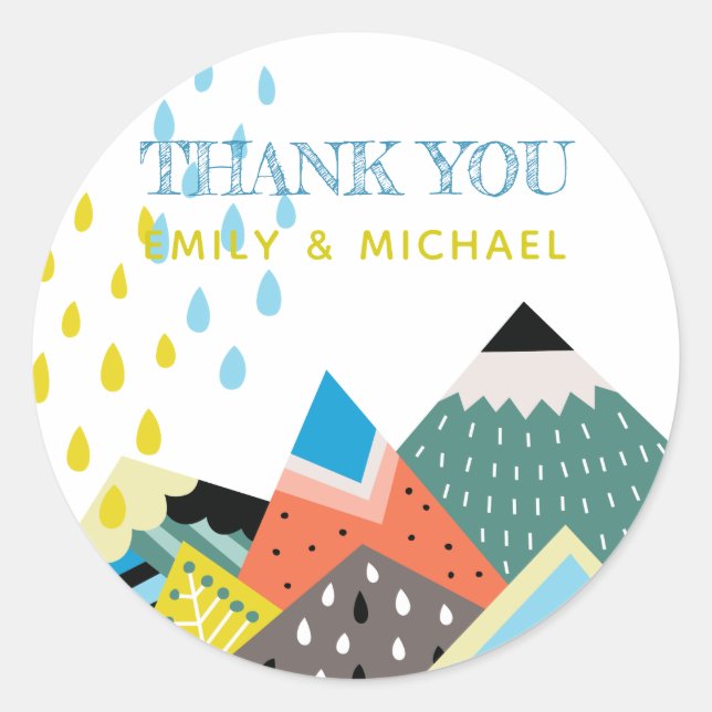 Scandinavian Folk Art Stickers -Favours Baby Showe (Front)