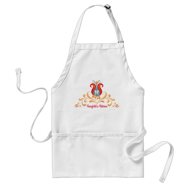 Scandinavian Folk Art "Velkommen" Apron (Front)