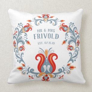 Scandinavian Folk Art Velkommen Pillow