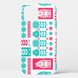 Scandinavian Folk Art: Vintage Seamless iPhone 12 Case