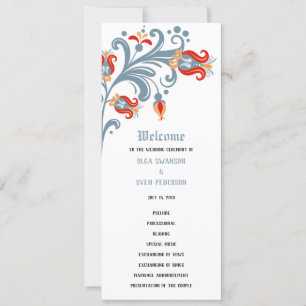 Scandinavian Folk Art Wedding Program