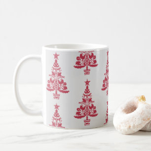 Scandinavian Folk Art Winter Tree Pattern Coffee Mug