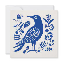 Scandinavian Folk Bird Art Card