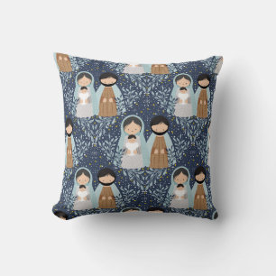 Scandinavian Folk Christmas Nativity Cushion