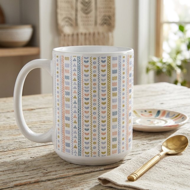 Scandinavian Folk Pattern Decorative Coffee Mug (Creator Uploaded)