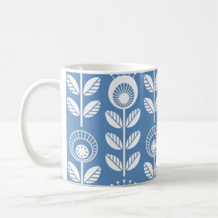 Scandinavian folk style flowers - seamless floral coffee mug