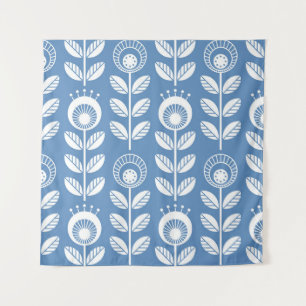 Scandinavian folk style flowers - seamless floral  tapestry