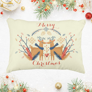 Scandinavian Folk Woodland Deer Decorative Cushion
