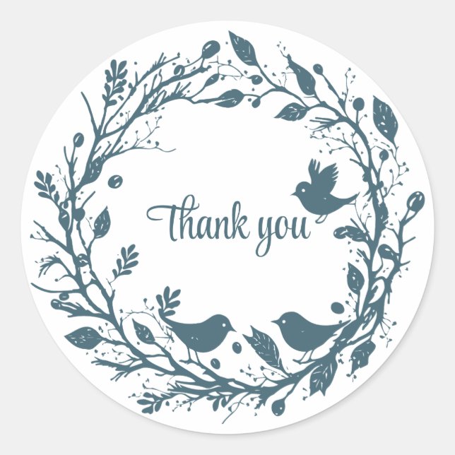 Scandinavian folklore wreath classic round sticker (Front)