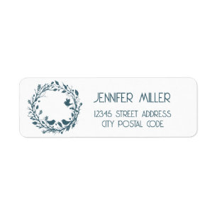 Scandinavian folklore wreath return address label