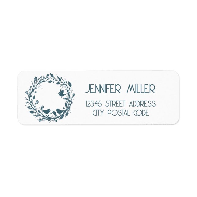 Scandinavian folklore wreath return address label (Front)