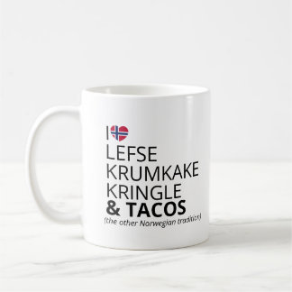 Scandinavian Food Humour Lefse & Tacos Coffee Mug