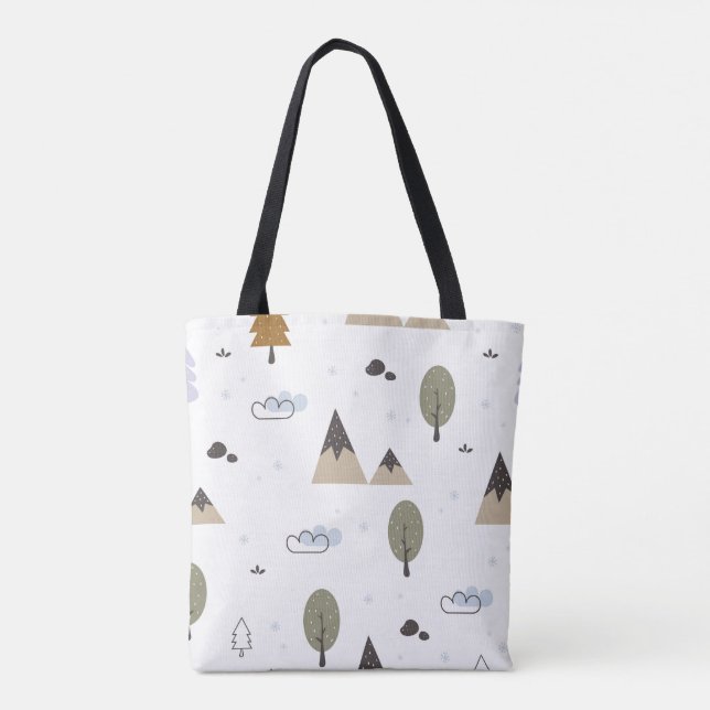 Scandinavian Forest Aesthetic Tote Bag (Back)