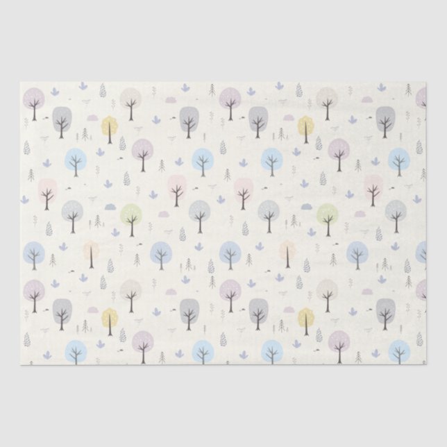Scandinavian Forest Seamless Pattern Tissue Paper (Front)