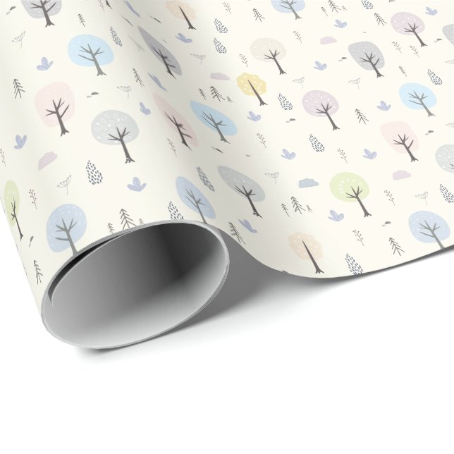 Scandinavian Forest Seamless Pattern Wrapping Paper (Roll Corner)
