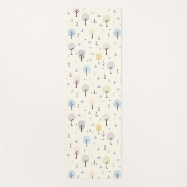 Scandinavian Forest Seamless Pattern Yoga Mat (Front)