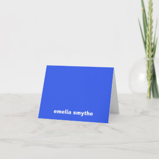 Scandinavian French Blue Minimal Colourful Monogra Note Card