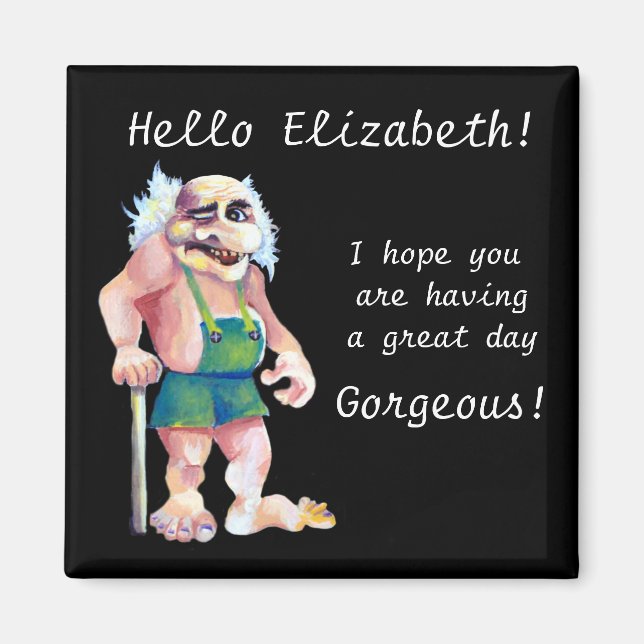 Scandinavian Funny Looking Love Troll Magnet (Front)