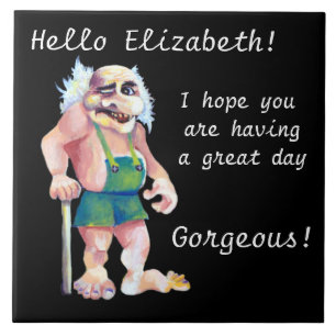 Scandinavian Funny Looking Love Troll Tile