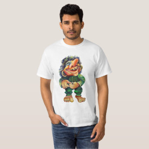 Scandinavian Funny Troll Illustration Watercolor T-Shirt