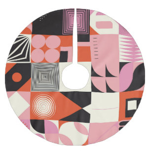 Scandinavian Geometric: Colourful Artwork Pattern Brushed Polyester Tree Skirt
