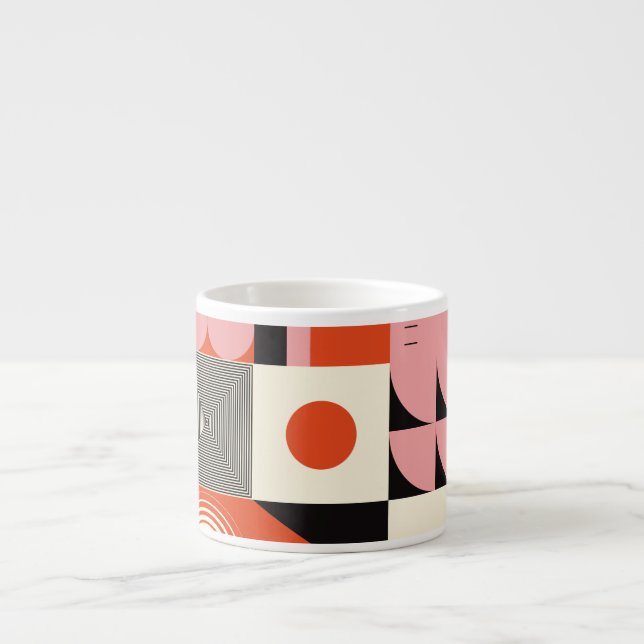 Scandinavian Geometric: Colourful Artwork Pattern Espresso Cup (Front)